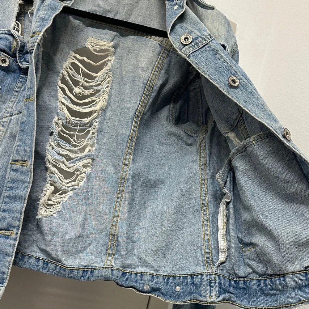 Nasty Gal Ripped Denim Jacket (S) - Picture 5 of 6